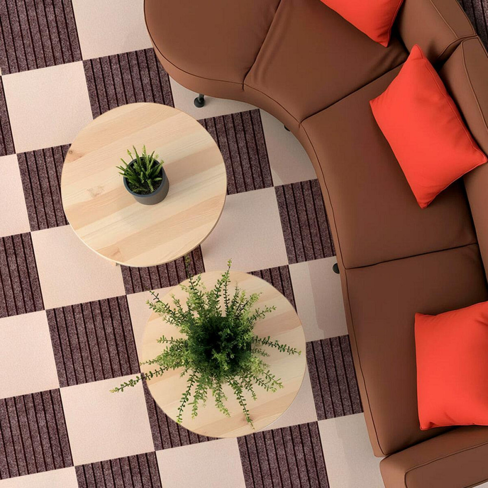 Самоклеящаяся плитка под ковролин молочный 300х300х4,5мм SW-00002482 Киев - изображение 7