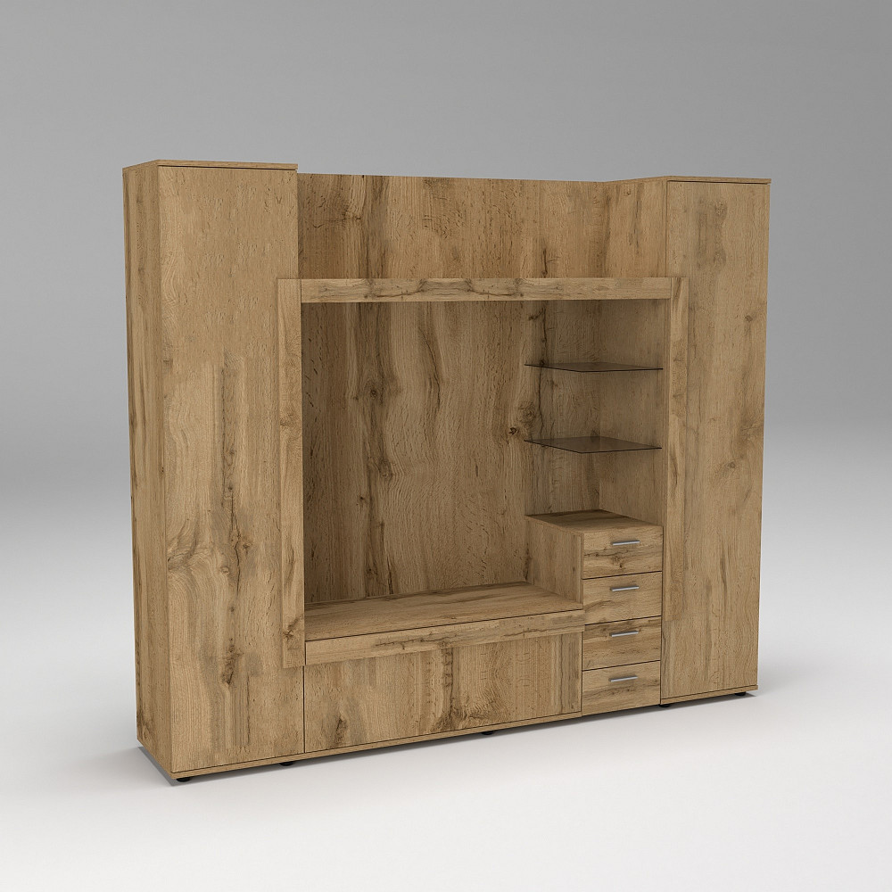 Стенка в гостиную под ТВ Exo-1, Дуб Аппалачи, 2160х420х1850 Львов - изображение 3