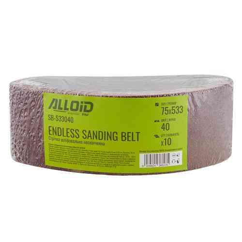 Стрічка шліфувальна нескінченна 75х533мм, зерно 40, 10шт Alloid Одеса