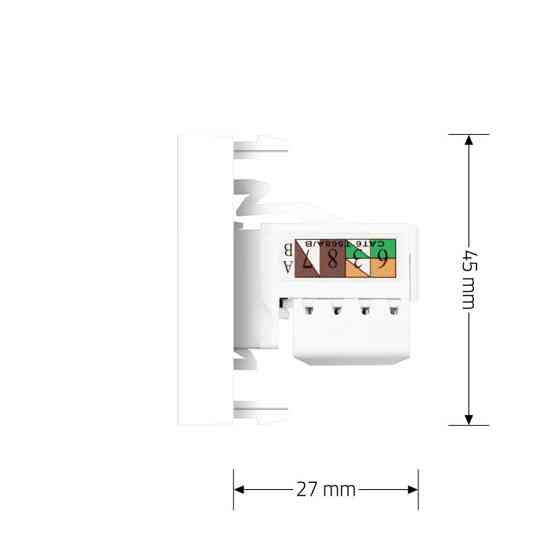 LIVOLO Інтернет-розетка RJ-45 (8P8C Cat.6) LIVOLO, біла, модуль 0.5 поста, з шторкою (VL-FCCP-1 Коломия