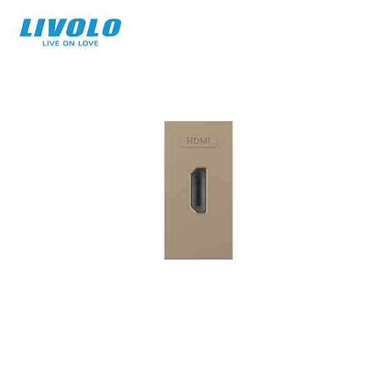 LIVOLO HDMI розетка LIVOLO 1.4, золота, модуль 0.5 поста, для телевізора / ПК (VL-FCHD-1AP) Коломия