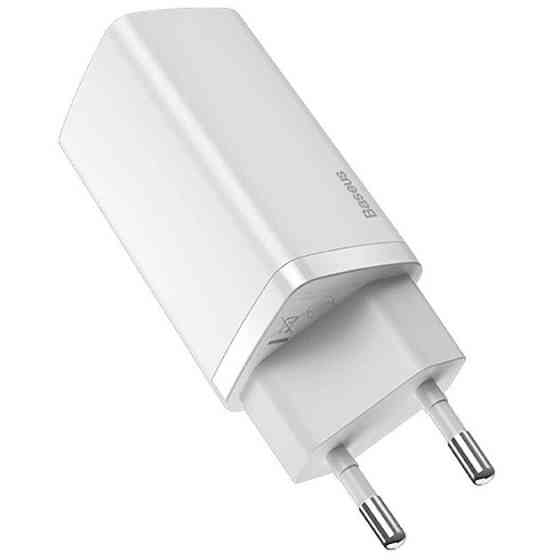 Универсальное сетевое зарядное устройство Baseus Wall Charger GaN2 Lite USB-C+USB 65W CCGAN2L-B02 (Белое) Николаев