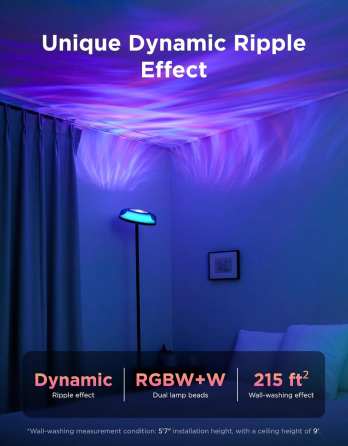 Розумний торшер Govee Uplighter RGBIC з ефектом водяних брижів: LED лампа 2 в 1, SmartThings, Alexa, Matter, білий/кольоровий Київ