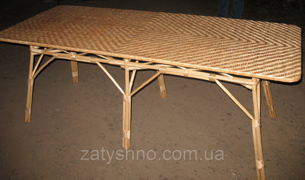 Стол из лозы плетеный длинный Киев - изображение 1