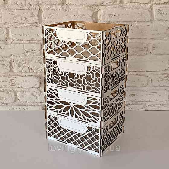 Набір з чотирьох декоративних корзинок для зберігання. Ірпінь