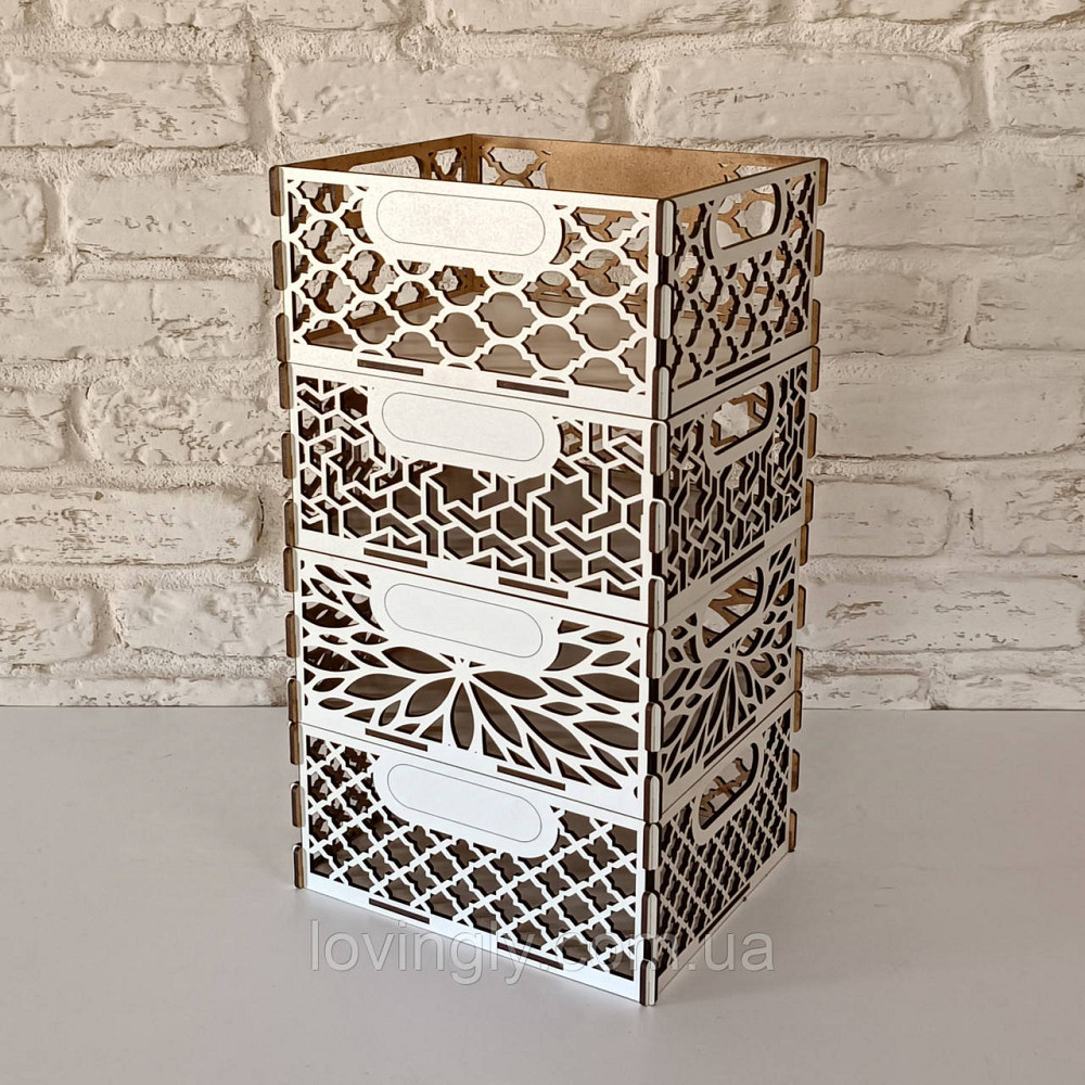 Набір з чотирьох декоративних корзинок для зберігання. Ірпінь - фото 1