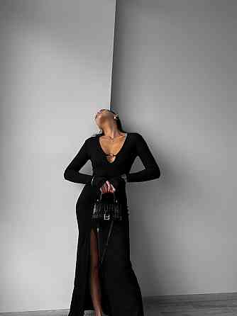 Жіноча елегантне плаття з виразним розрізом  щільний рубчик Одеса