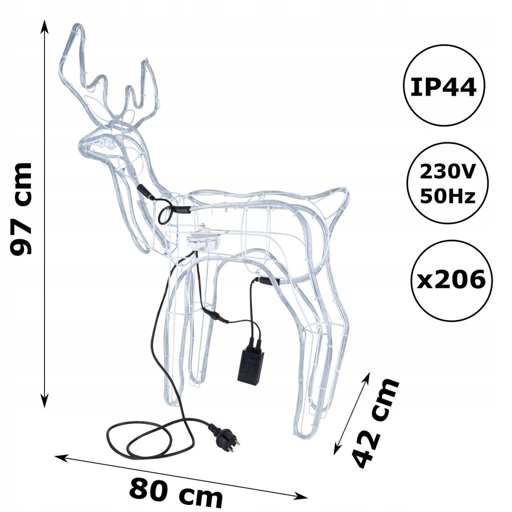 Світлодіодний Олень 300 вогників E25A декорація новорічна Київ - фото 3