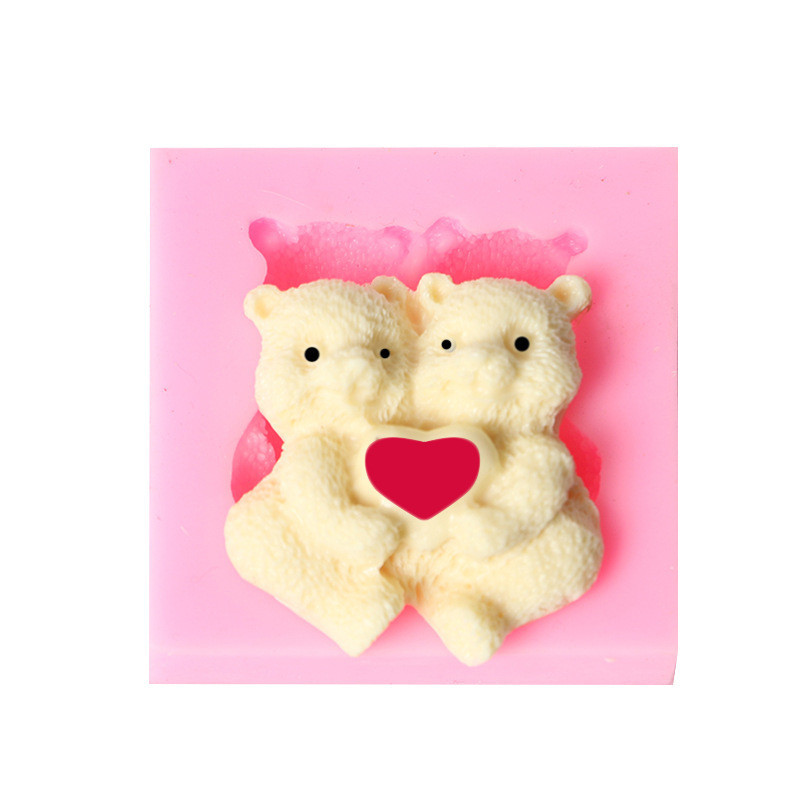 Молд силиконовый Мишки 50 на 50 мм розовый Киев - изображение 1