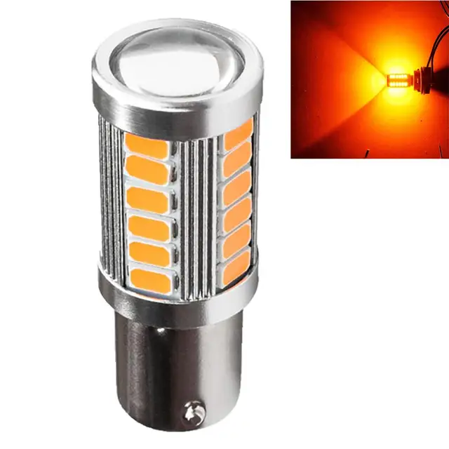 LED лампа 1156 BA15S P21W для авто, 33 SMD 5630, жовте світло, габарити, стопи, поворотники Київ - фото 5