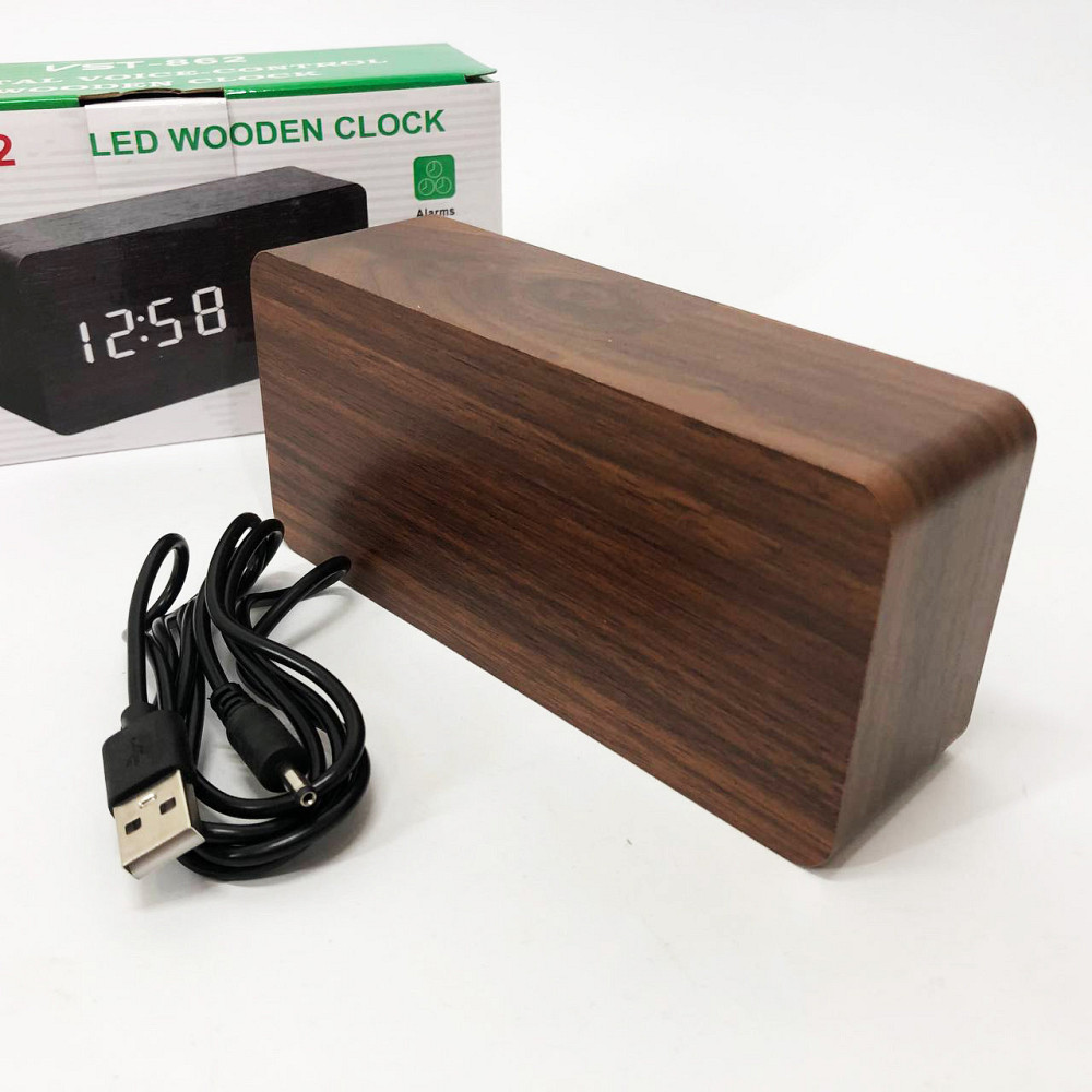 Оригинальные настольные часы VST-862-4, Черные настольные зеркальные часы, Часы DN-348 электронные настольные Киев - изображение 7