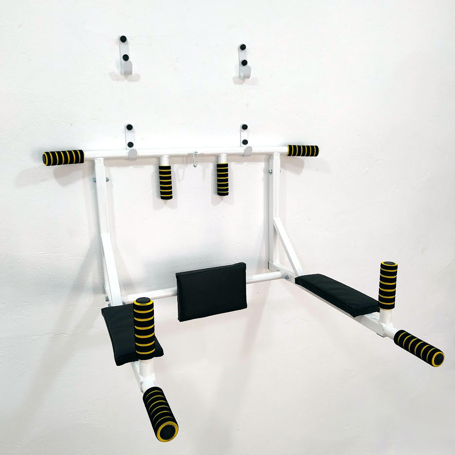 Турнік з адаптивною спинкою (до 250 кг*) "3 в 1 Pro" потужний домашній настінний бруси прес білий Харків - фото 9