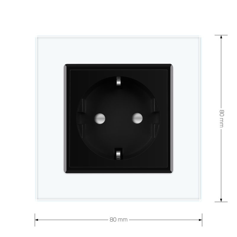 LIVOLO Електрична розетка з заземленням LIVOLO, чорна з білою рамкою, шторки, скло, 250В 16А (V Коломия - фото 7