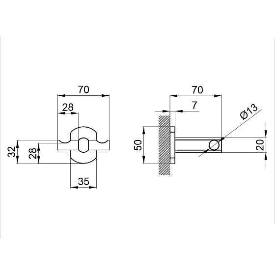 Крючок Qtap Liberty двойной QTLIBCRM1154 Chrome Киев