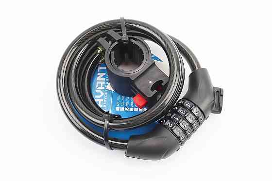 Замок протиугінний тросовий 1200х10мм з 4-х значним кодом, кріплення за трубу сидіння, AGL-705 Київ