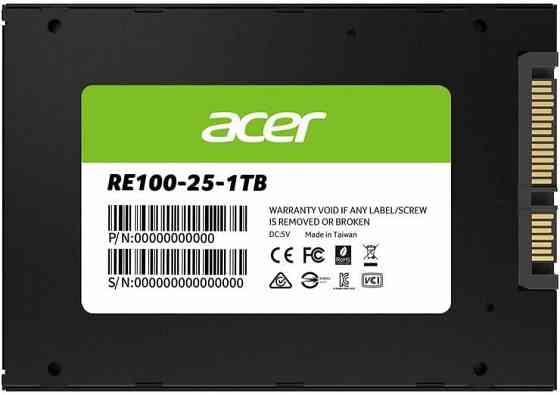 Твердотільний накопичувач Acer RE100 1TB чорний 2.5" SATA до 560 MB/s 3D TLC внутрішній для ноутбука SSD 2.5 1TB Київ