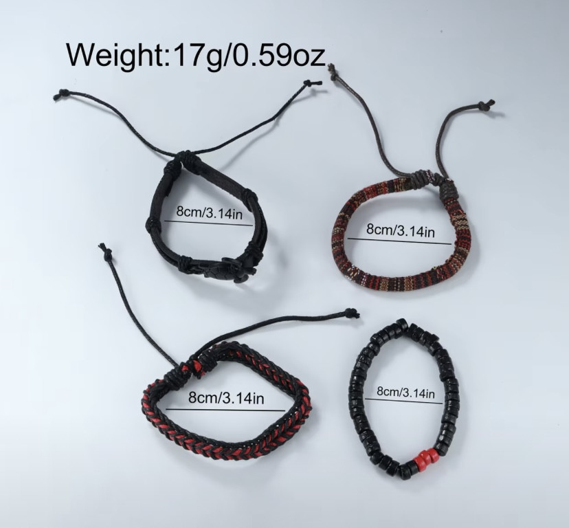 Подарунковий набір для чоловіків Черепаха наручний годинник з 4 браслетами червоний Київ - фото 8