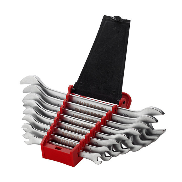 Набір ріжкових ключів INTERTOOL HT-1002, 8 шт., 6-22 мм Cr-V - набір ключів з антикорозійним покриттям Львів - фото 3