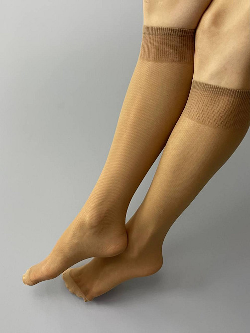 Гольфы женские Viva Fishnet 20 den 2 пары, беж, черные Черновцы - изображение 5