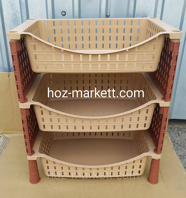 Полка - этажерка беж с коричневым на три яруса Турция Харьков - изображение 1