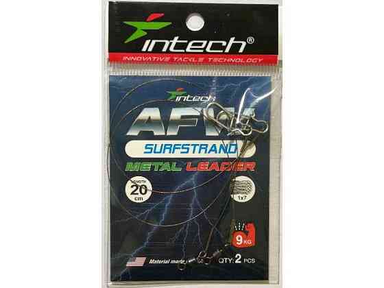 Повідець металевий 0,28мм 9кг 20см (2шт/уп) AFW Surfstrand 1х7 ТМ INTECH Київ
