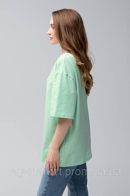 Футболка оверсайз RAY OVERSIZE женская светло-зеленая (U0104W-Light green) Киев - изображение 3