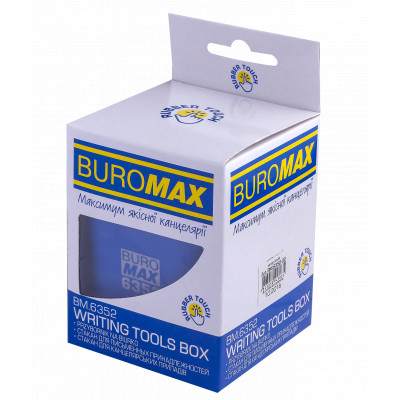 Подставка для ручек Buromax Rubber Touch Квадратная Синяя (BM.6352-02) Винница - изображение 2