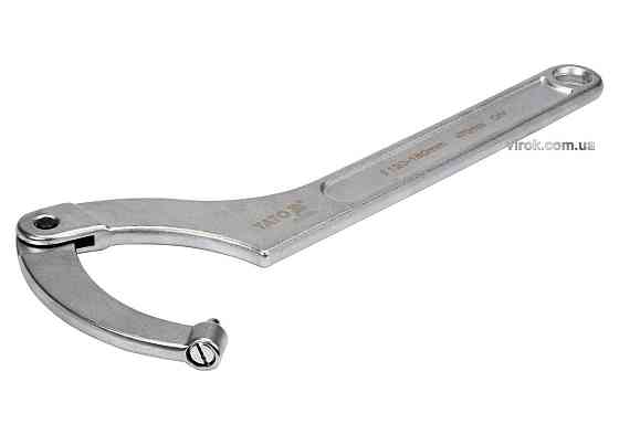 Ключ гаковий з носиком на шарн з округленим болтиком в діапаз. M = 120-180 мм YATO, Хр-Ван. L=470 мм [5] Одеса