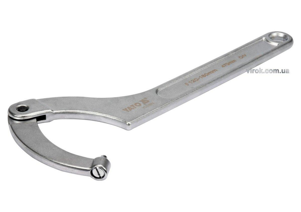 Ключ гаковий з носиком на шарн з округленим болтиком в діапаз. M = 120-180 мм YATO, Хр-Ван. L=470 мм [5] Одеса - фото 1