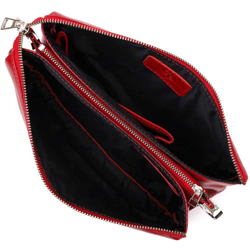 Яркий женский клатч из натуральной кожи GRANDE PELLE 11670 Красный Киев - изображение 6