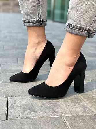 Туфлі жіночі D and V чорні замша натуральна висота каблука 9 см (2247) Коломия