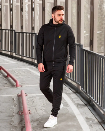 Костюм спортивний чоловічий тризуб весна Чорний S Харків