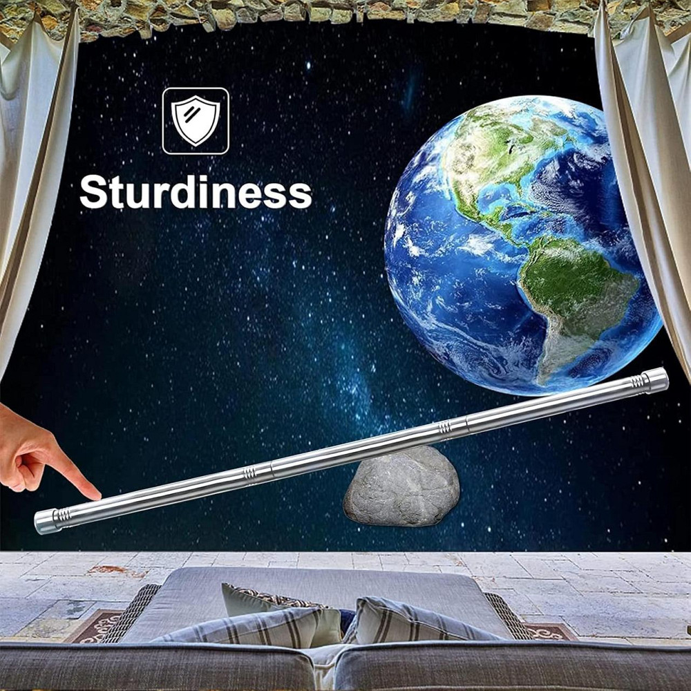 Регулируемый карниз FLY HAWK 99-121 см, нержавеющая сталь, 16 мм, комплект 2 шт, серебристый, карниз Киев - изображение 2