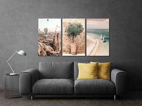 Модульная картина в гостиную / спальню  Куля-Квітка_Море Art-640_3_А 70x130 см Киев