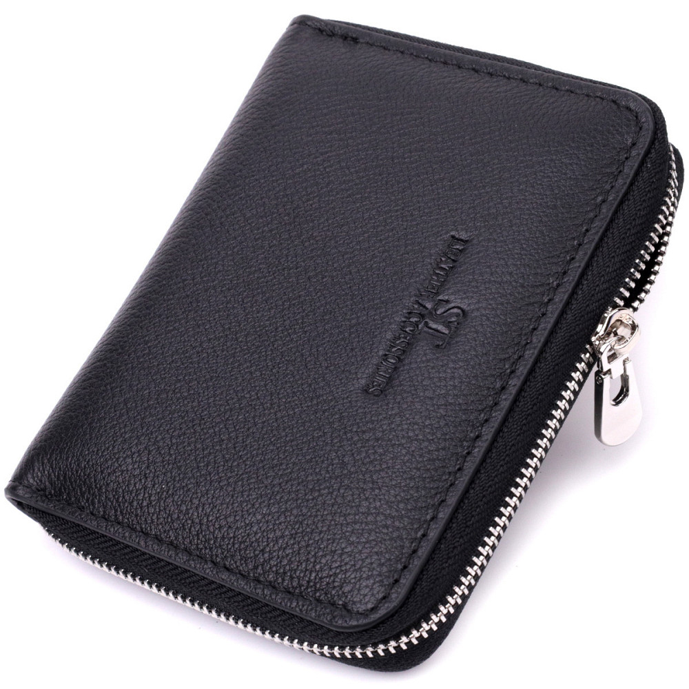 Жіночий шкіряний гаманець на блискавці чорний (ST Leather) Київ - фото 17
