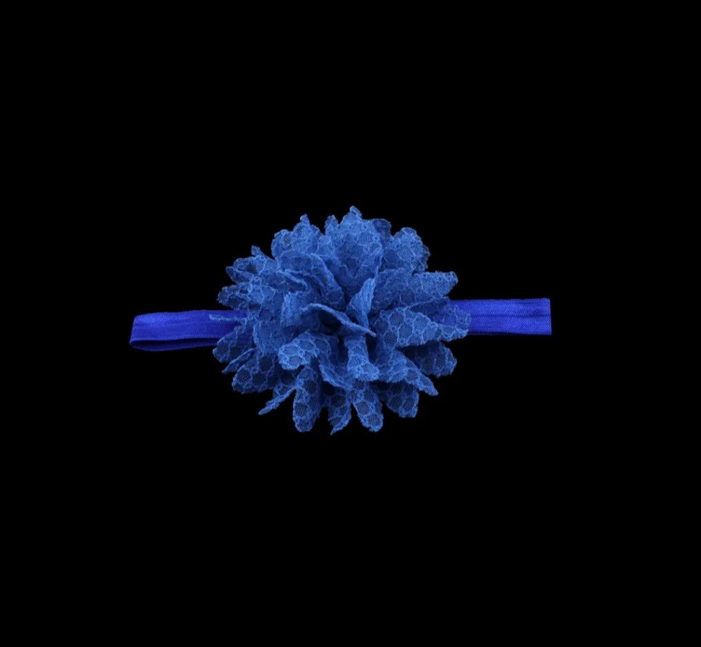 Повязка на голову детская с цветком 40-50 см синий Киев - изображение 1