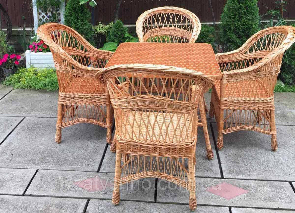Плетеная мебель со столом|  Комплект плетеной мебели на 4 персоны  | мебель из лозы со столиком Киев - изображение 6