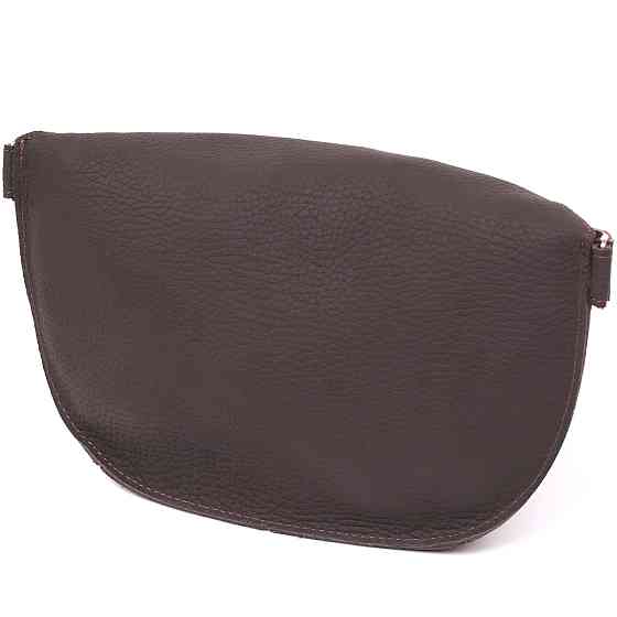 Шкіряна матова бананка Shvigel 16381 Коричневий Київ