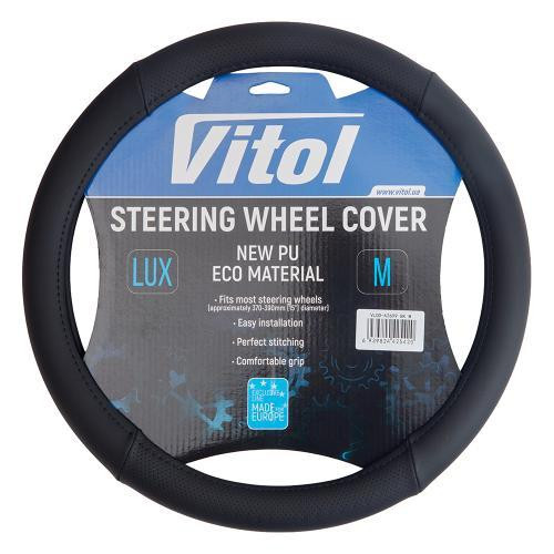 Чохол на кермо VLOD-A2699 чорний M з натуральної шкіри Харків - фото 2