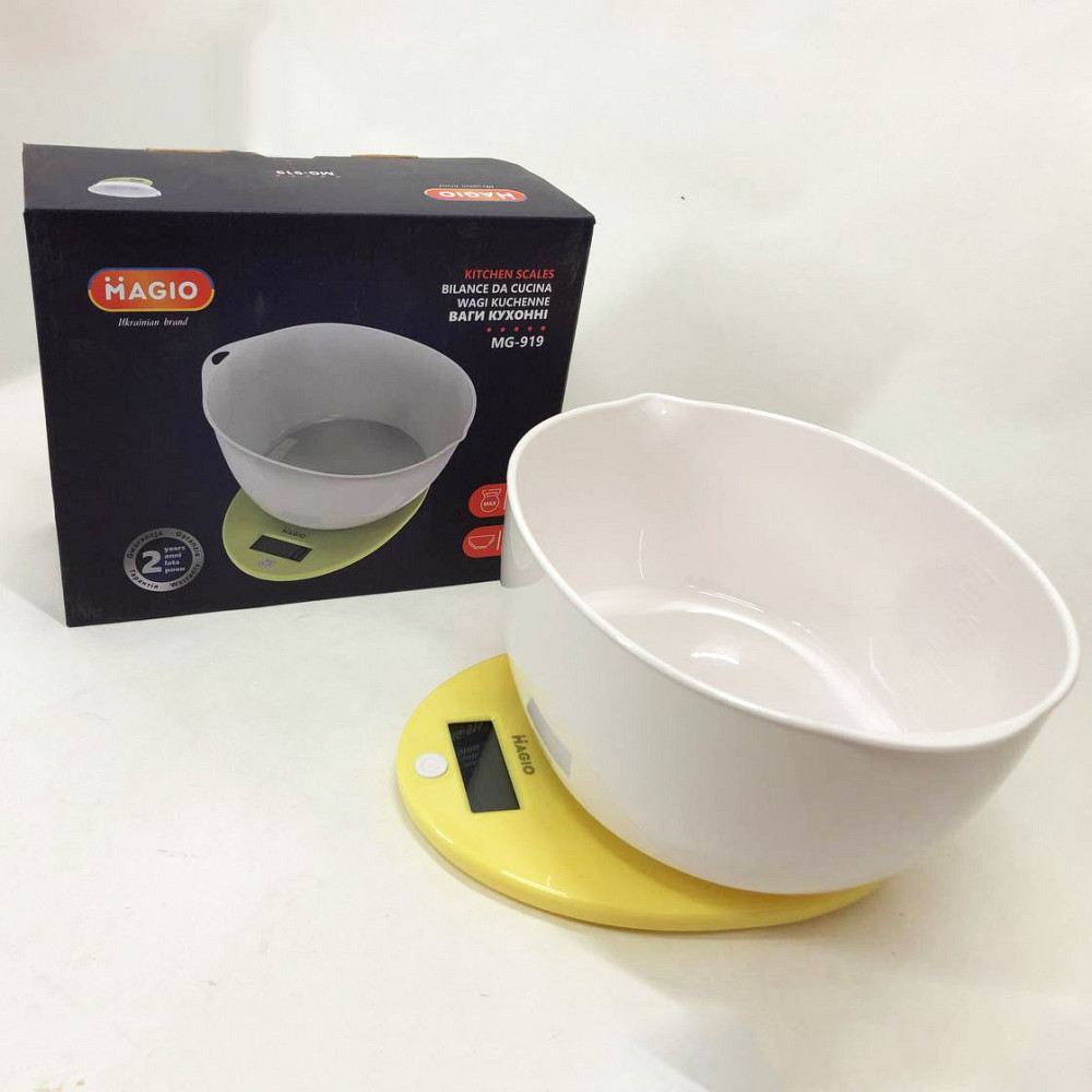 Кухонные весы с чашей с тарой Magio, Простые кухонные весы чашей тарелкой Веса в подарок WH-39 Львов - изображение 6