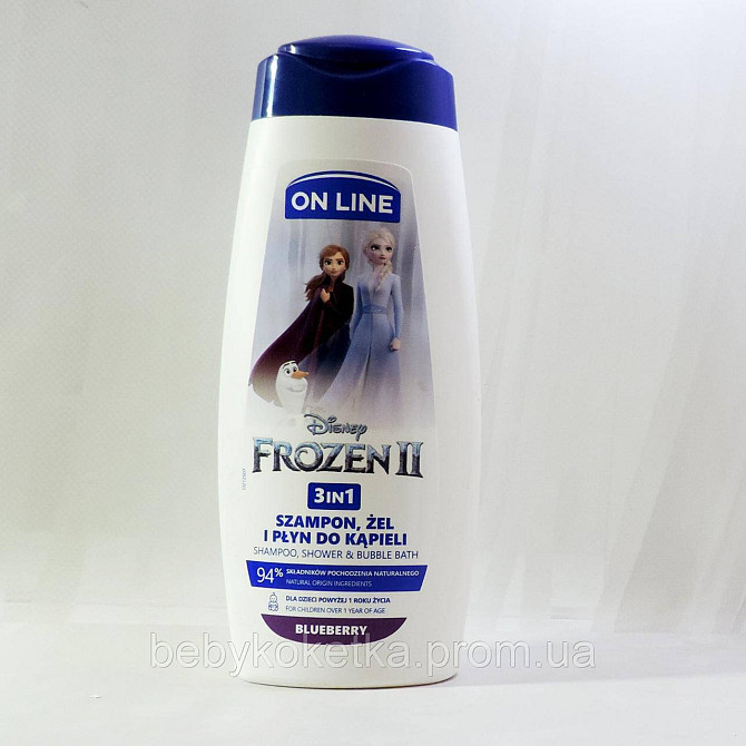 Дитячий шампунь та гель для душу 2 в1 з ароматом мафіну On Line Disney Frozen II 400мл Львів - фото 1