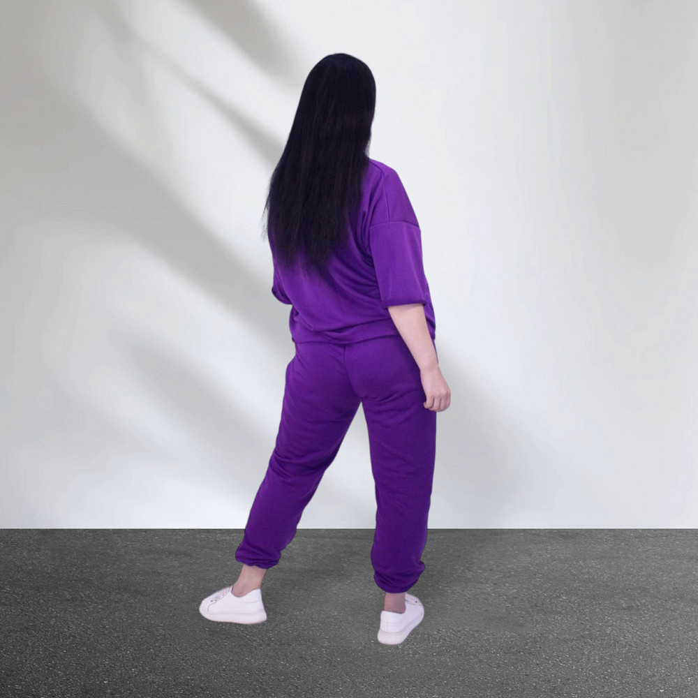 Спортивный летний костюм женский Фиолетовый XL-2XL Харьков - изображение 4