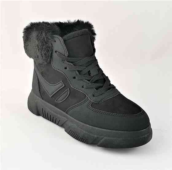 .Зимні Черевики Напівчоботи Жіночі Чорні з Мехом (розміри: 38) ВідеоОбзор — 910 Дніпро