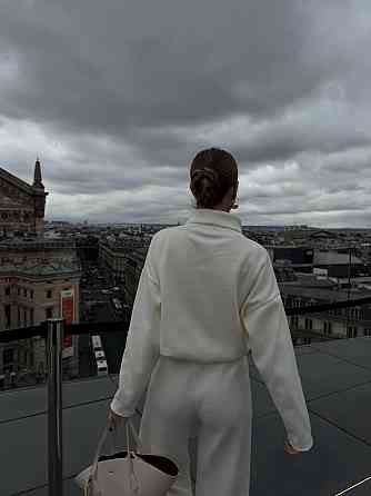 Женский базовый костюм двойка: свитер и брюки турецкая вязка Белый, 42/46 Одесса