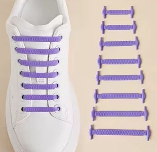 Шнурки силиконовые линивы 16 шт Фиолетовый Смела - изображение 1