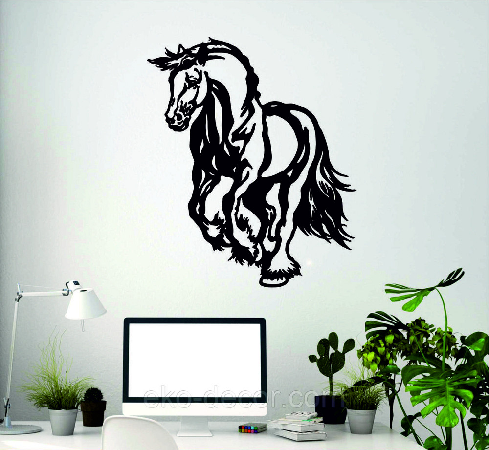 Декоративное настенное Панно «Лошадь», Декор на стену 70*58 см, Черный Киев - изображение 3