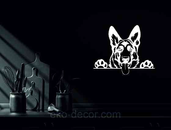 Декоративне настінне Панно «Вівчарка», Декор на стіну 70*56 см, Білий Київ