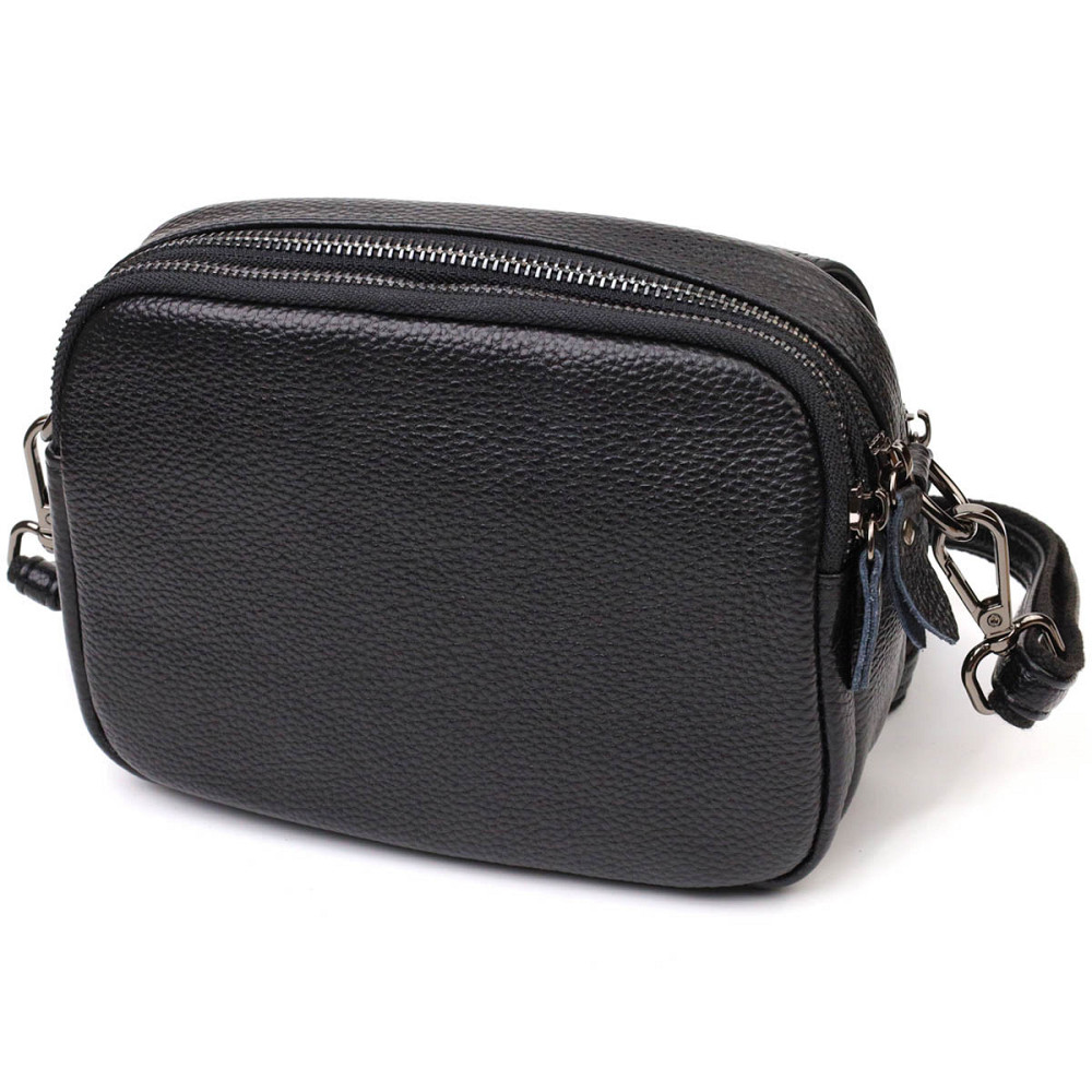 Каркасна сумка жіноча з натуральної шкіри 22083 Vintage Чорна Київ - фото 2