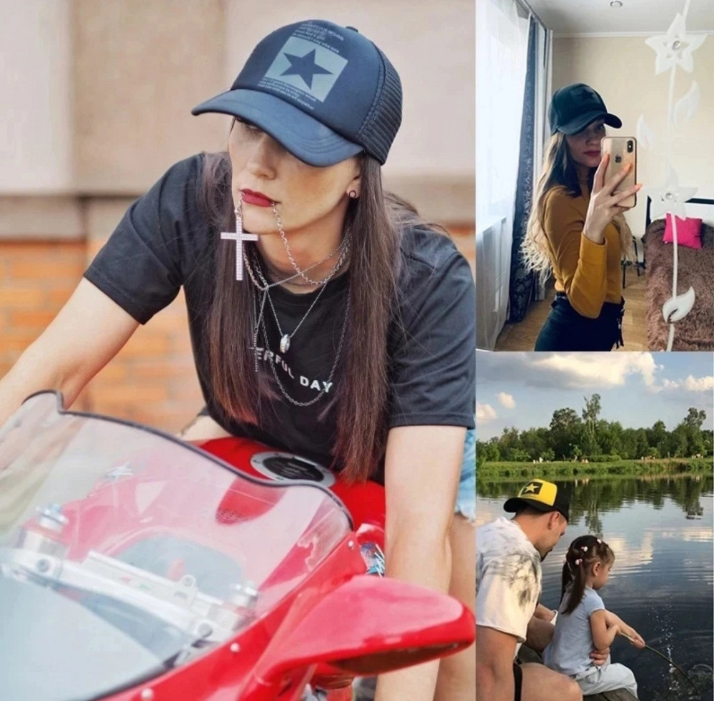 Летняя бейсболка в сеточку с принтом звезда для мужчин и женщин 54-60 черный с белым Киев - изображение 3