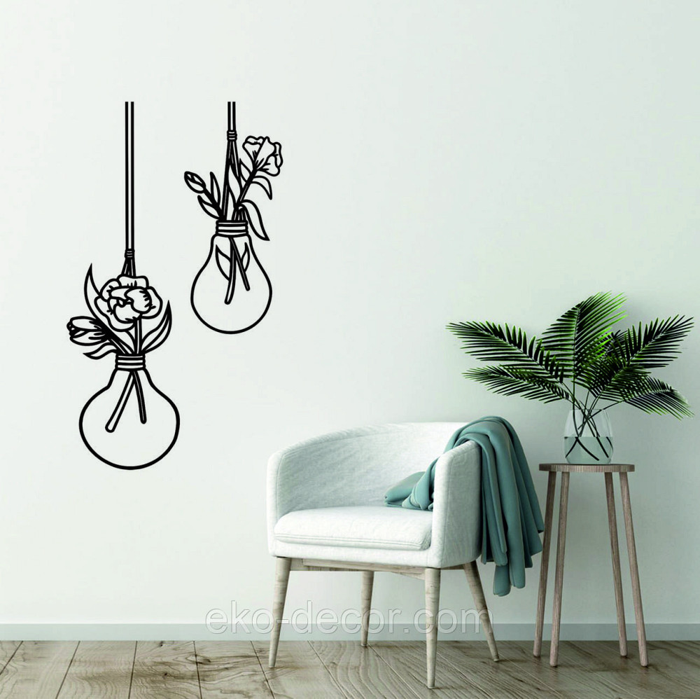 Декоративне настінне Панно «Лампочки», Декор на стіну 110*64 см, Чорний Київ - фото 9